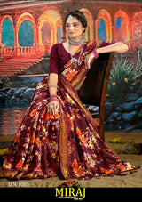 Kayaan Miraj Vol-40 Simmar Chiffon Saree – 8 PCS Set – M.R. Saree Emporium
