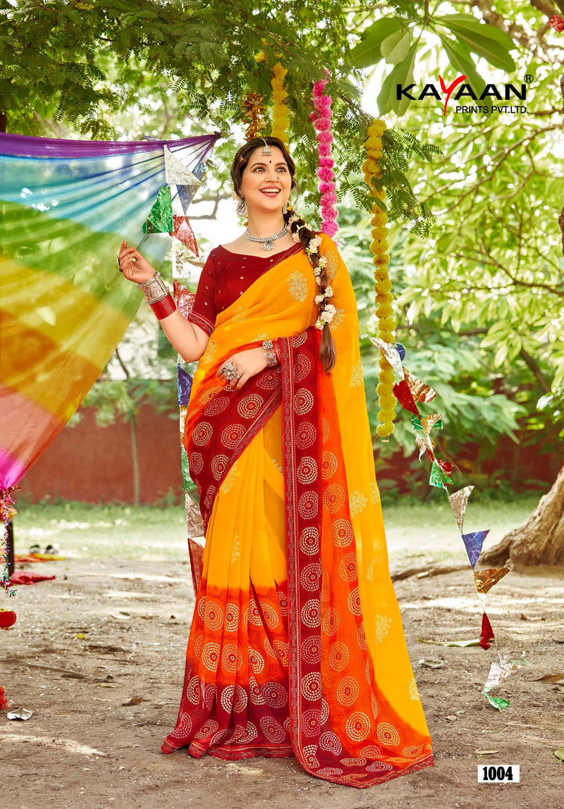 Kayaan Ritu Vol-01 Georgette Saree – 8 PCS Set – M.R. Saree Emporium