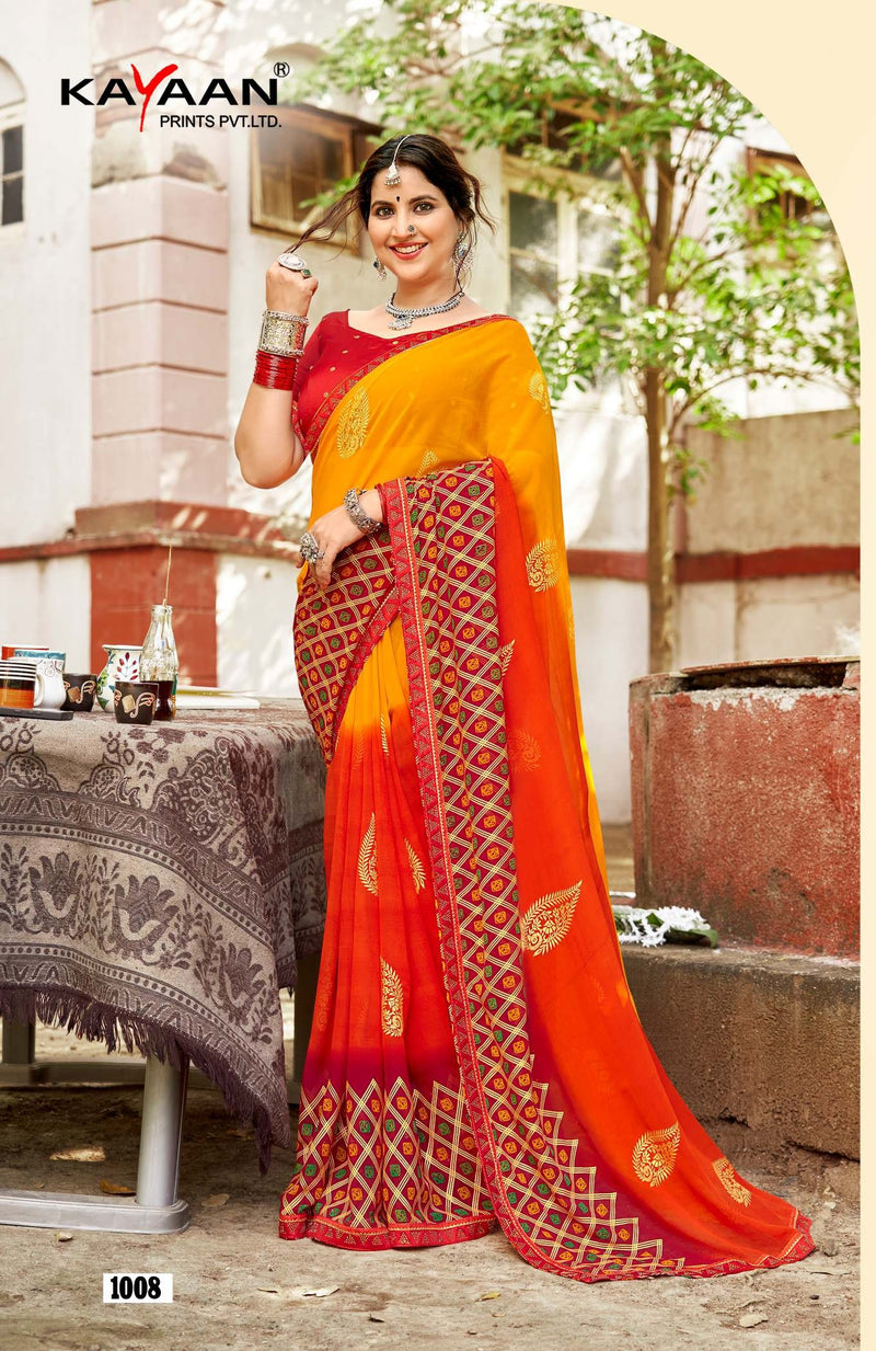 Kayaan Ritu Vol-01 Georgette Saree – 8 PCS Set – M.R. Saree Emporium