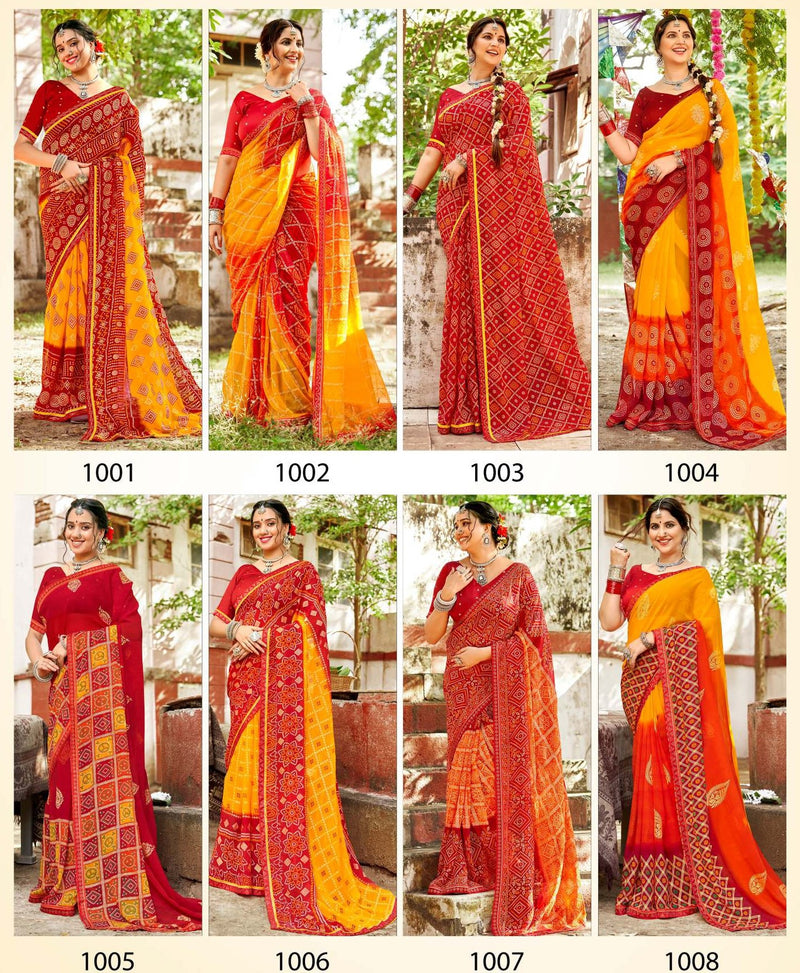 Kayaan Ritu Vol-01 Georgette Saree – 8 PCS Set – M.R. Saree Emporium
