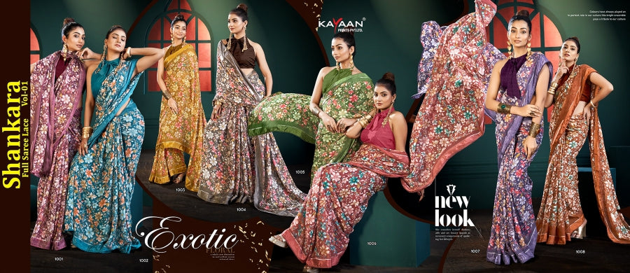 Shankara Chiffon Saree with Full Saree Lace Border – Vol-01 -M.R. Saree Emporium