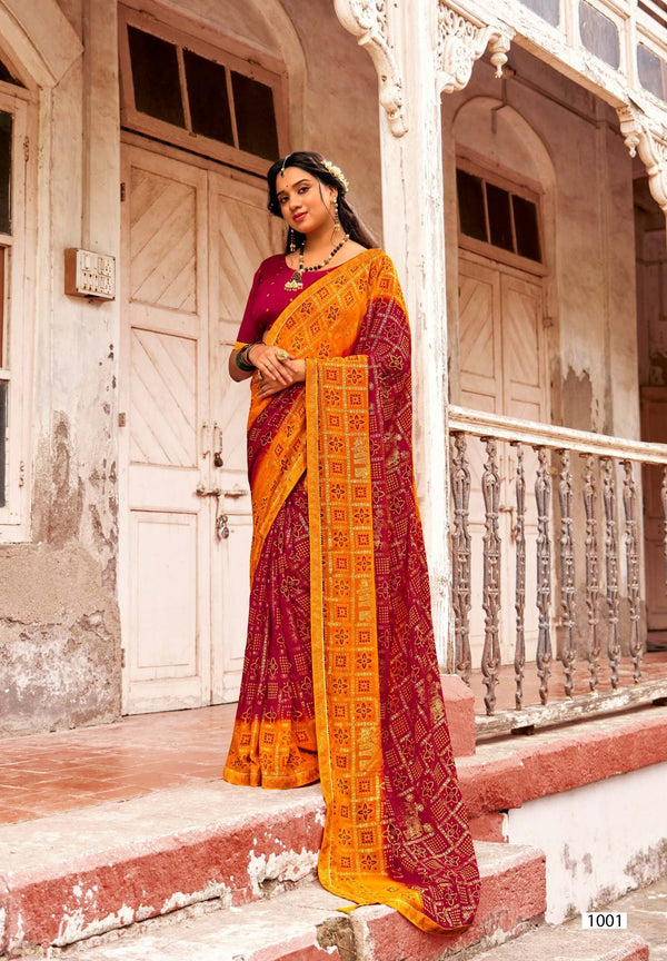 Kayaan Shibori Vol-01 Georgette Saree – 8 PCS Set – M.R. Saree Emporium
