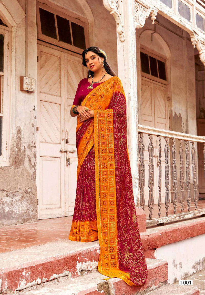 Kayaan Shibori Vol-01 Georgette Saree – 8 PCS Set – M.R. Saree Emporium