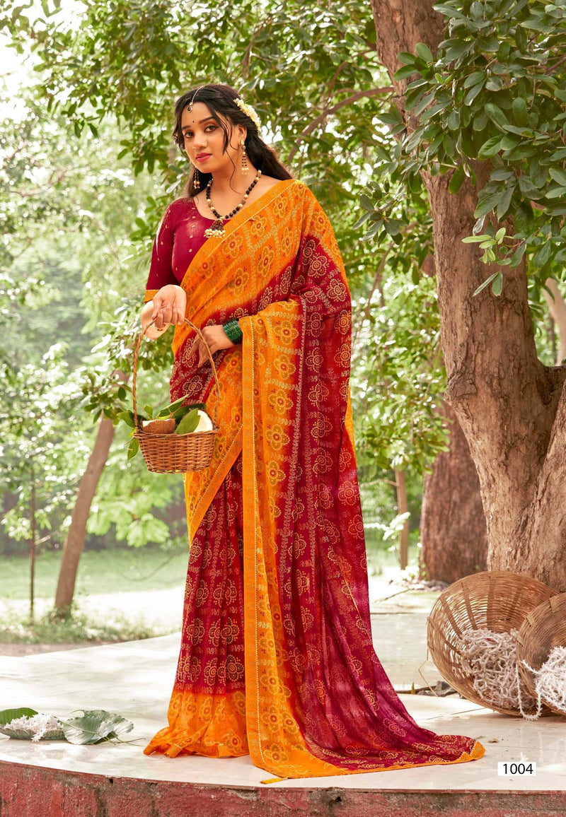 Kayaan Shibori Vol-01 Georgette Saree – 8 PCS Set – M.R. Saree Emporium