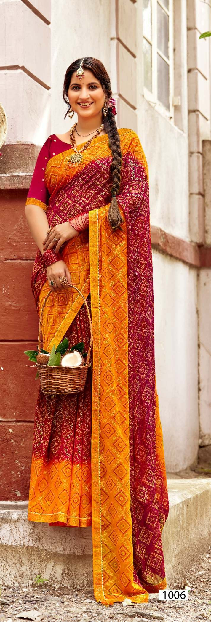 Kayaan Shibori Vol-01 Georgette Saree – 8 PCS Set – M.R. Saree Emporium