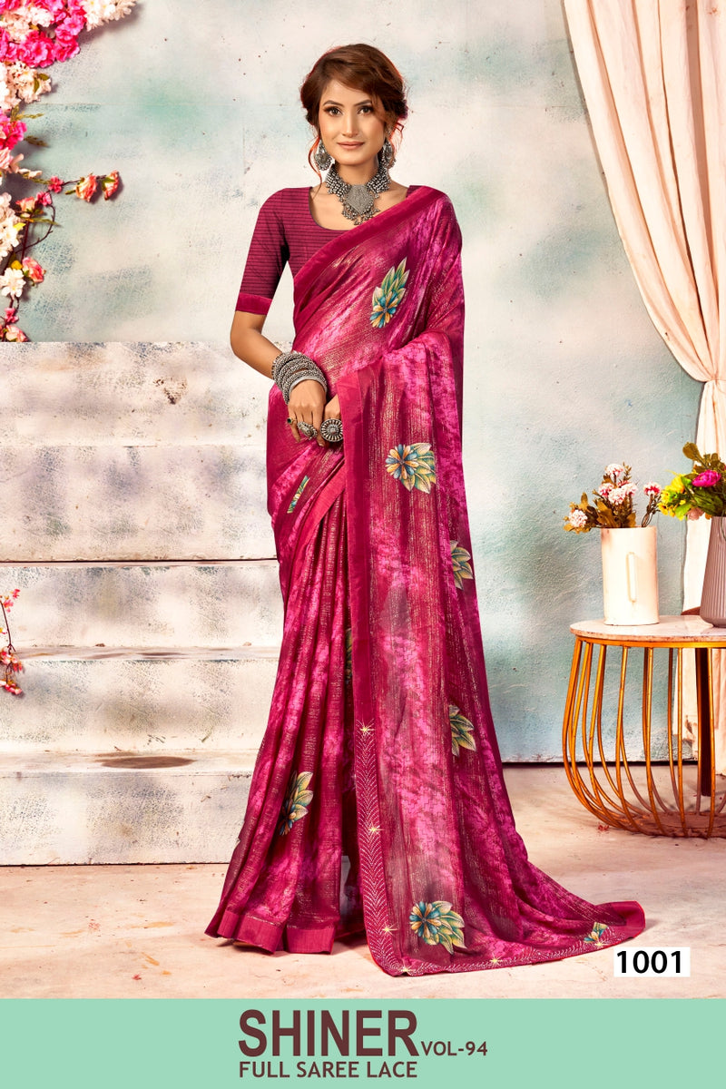 Kayaan Shiner Vol-94 Simmar Chiffon Saree – 8 PCS Set – M.R. Saree Emporium
