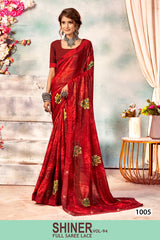 Kayaan Shiner Vol-94 Simmar Chiffon Saree – 8 PCS Set – M.R. Saree Emporium
