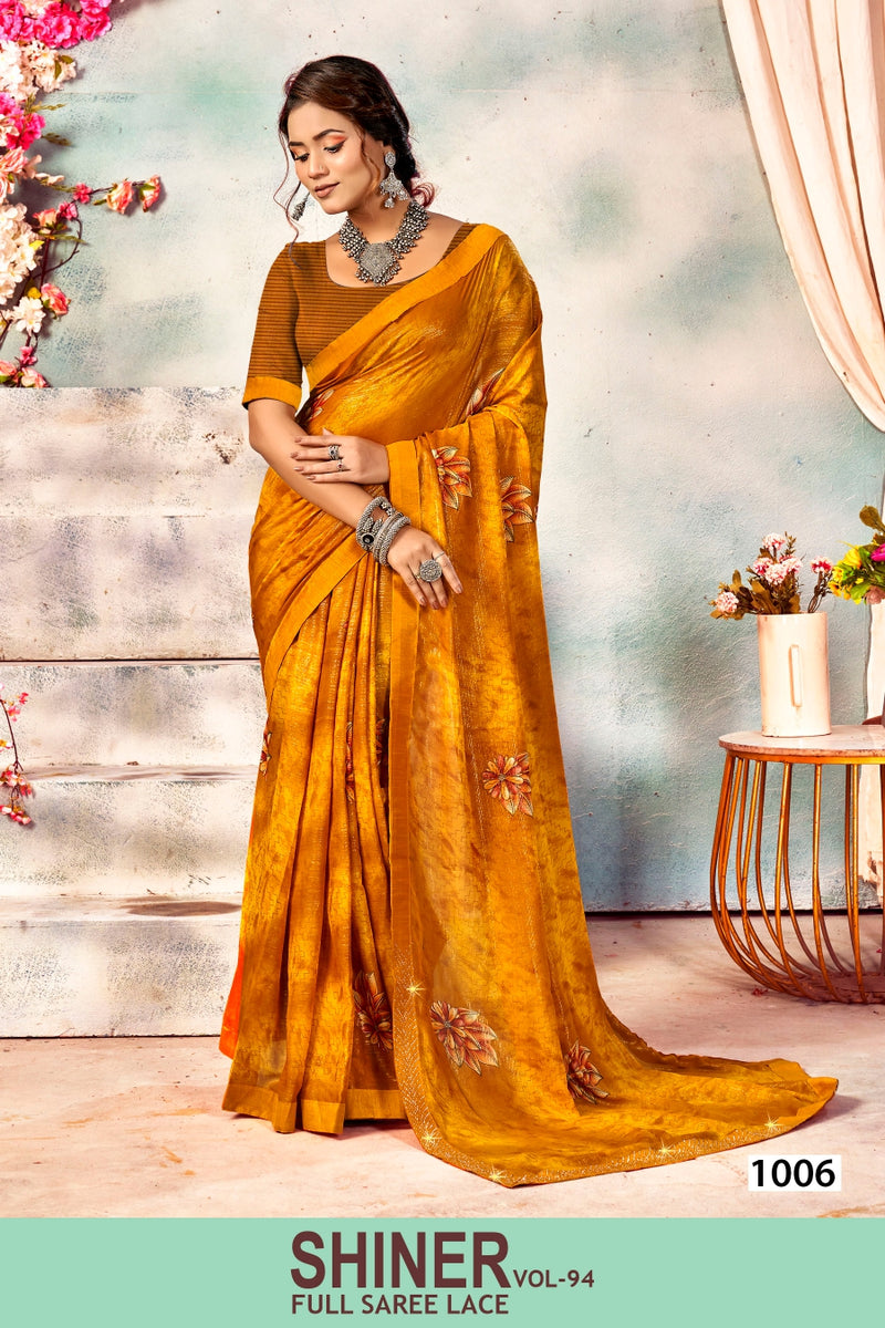 Kayaan Shiner Vol-94 Simmar Chiffon Saree – 8 PCS Set – M.R. Saree Emporium