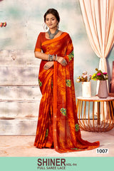 Kayaan Shiner Vol-94 Simmar Chiffon Saree – 8 PCS Set – M.R. Saree Emporium