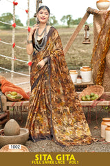 Sita Gita Vol-1 Kayaan Print Chiffon Fancy Saree M.R. Saree Emporium