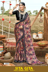 Sita Gita Vol-1 Kayaan Print Chiffon Fancy Saree M.R. Saree Emporium