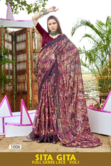 Sita Gita Vol-1 Kayaan Print Chiffon Fancy Saree M.R. Saree Emporium