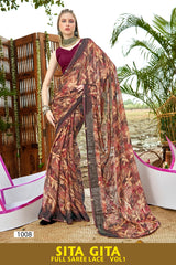 Sita Gita Vol-1 Kayaan Print Chiffon Fancy Saree M.R. Saree Emporium