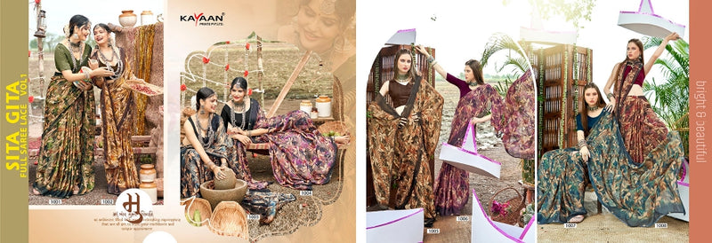 Sita Gita Vol-1 Kayaan Print Chiffon Fancy Saree M.R. Saree Emporium