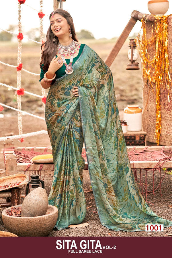 Sita Gita Vol-2 Chiffon Fancy Saree Kayaan Print M.R. Saree Emporium