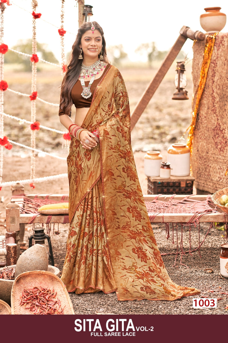 Sita Gita Vol-2 Chiffon Fancy Saree Kayaan Print M.R. Saree Emporium