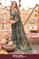 Sita Gita Vol-2 Chiffon Fancy Saree Kayaan Print M.R. Saree Emporium