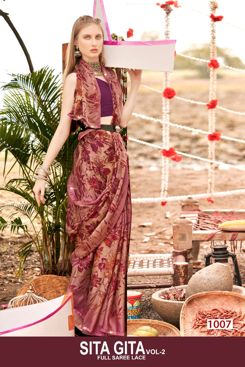Sita Gita Vol-2 Chiffon Fancy Saree Kayaan Print M.R. Saree Emporium