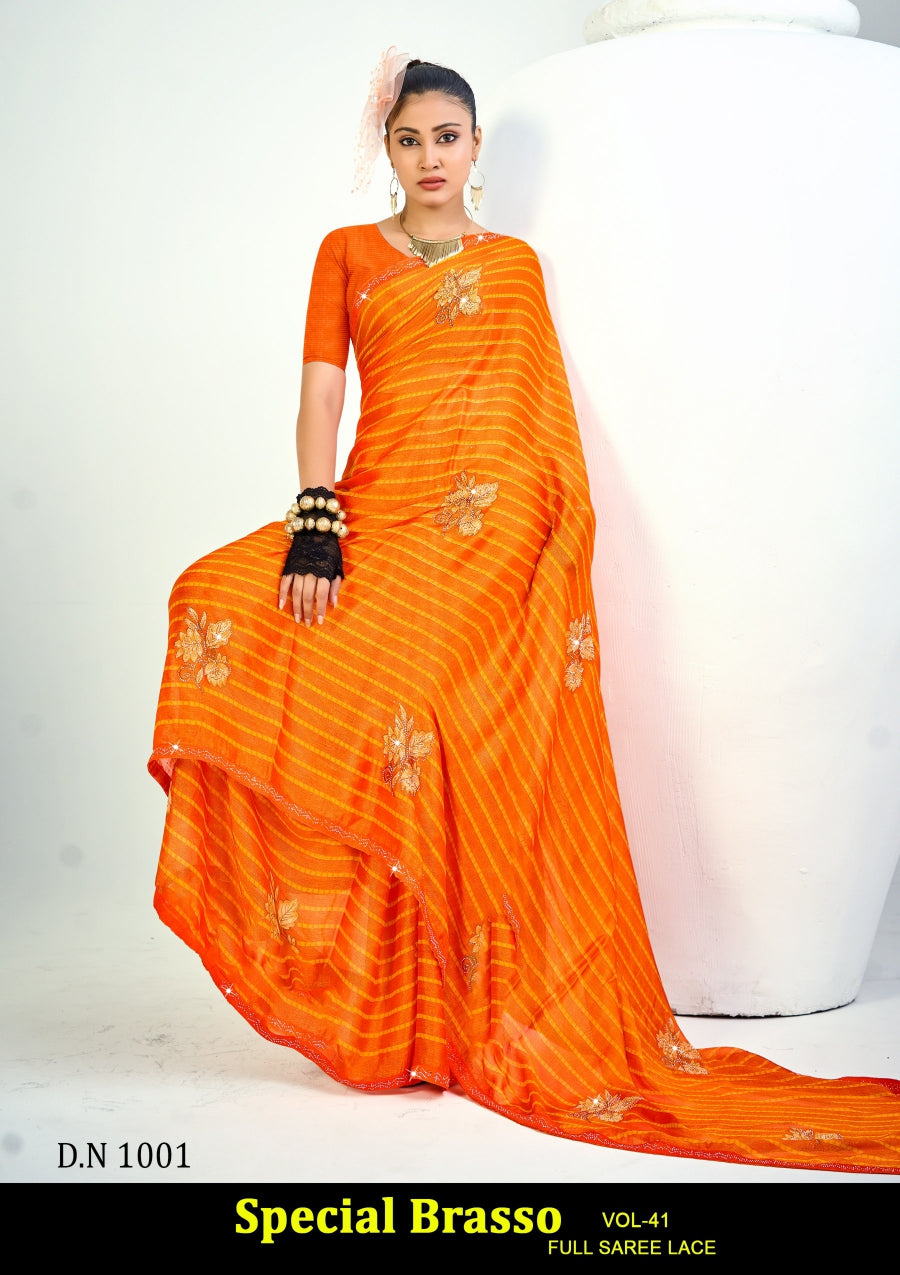 Kayaan Special Brasso Vol-41 Full Saree Lace Printed Brasso Saree – M.R. Saree Emporium