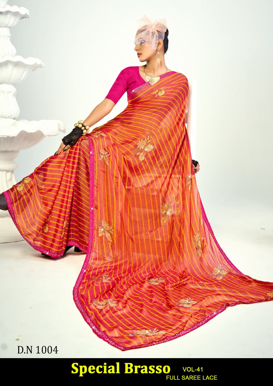 Kayaan Special Brasso Vol-41 Full Saree Lace Printed Brasso Saree – M.R. Saree Emporium