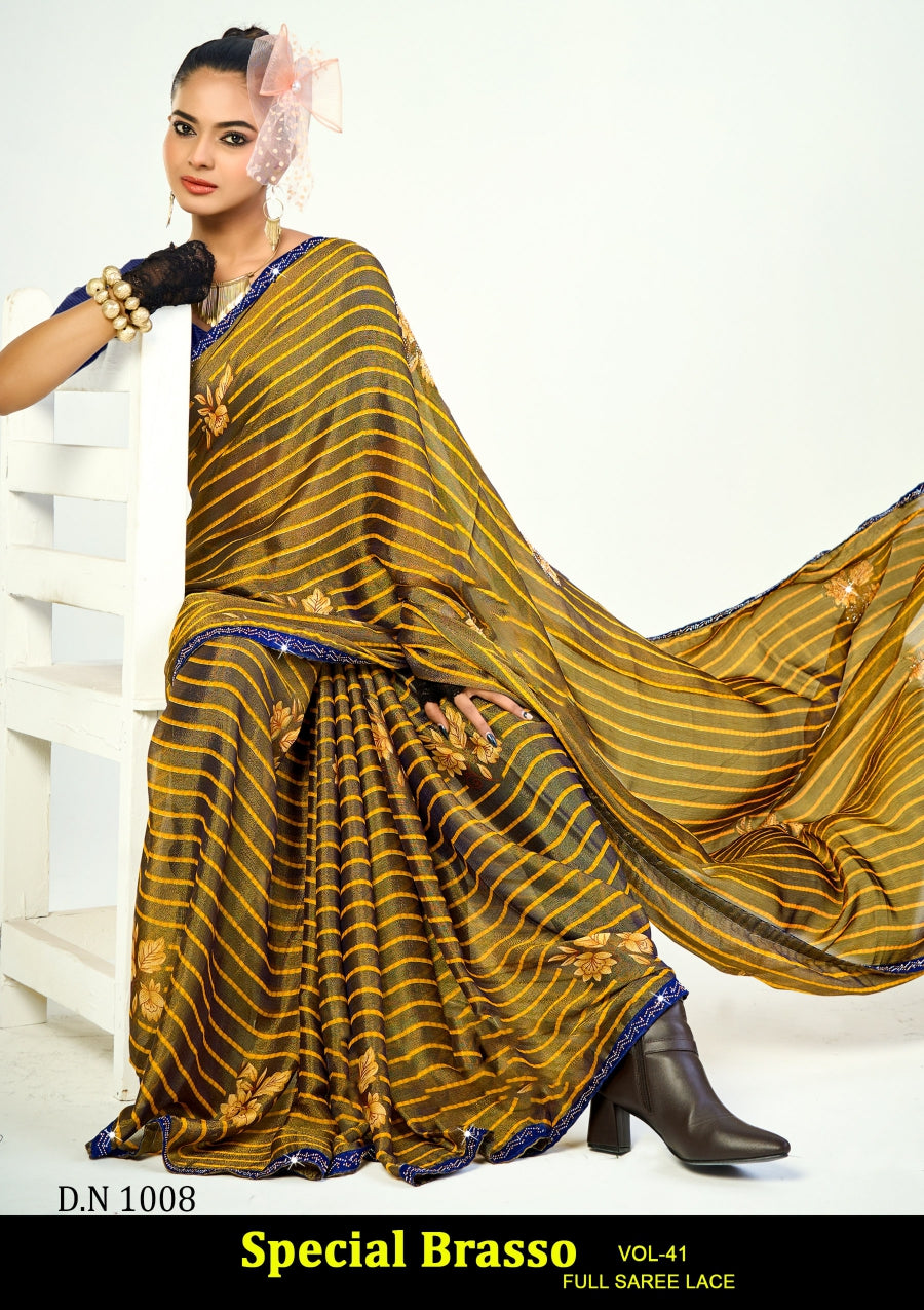 Kayaan Special Brasso Vol-41 Full Saree Lace Printed Brasso Saree – M.R. Saree Emporium