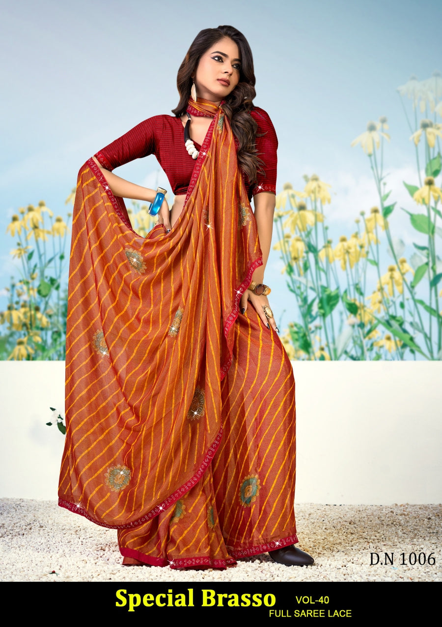 Kayaan Special Brasso Vol-40 Full Saree Lace Brasso Saree – M.R. Saree Emporium