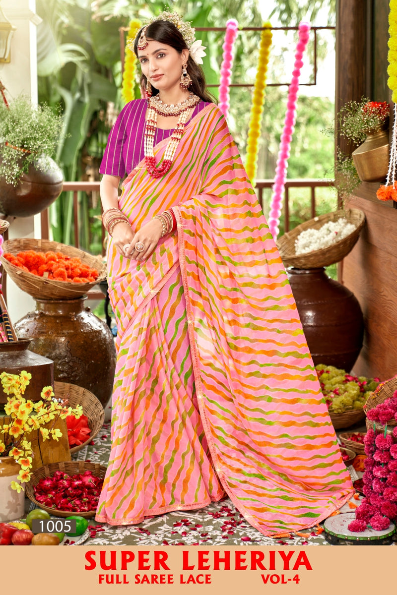 Kayaan Super Lehariya Vol-4 Chiffon Fancy Lehariya | M.R. Saree Emporium