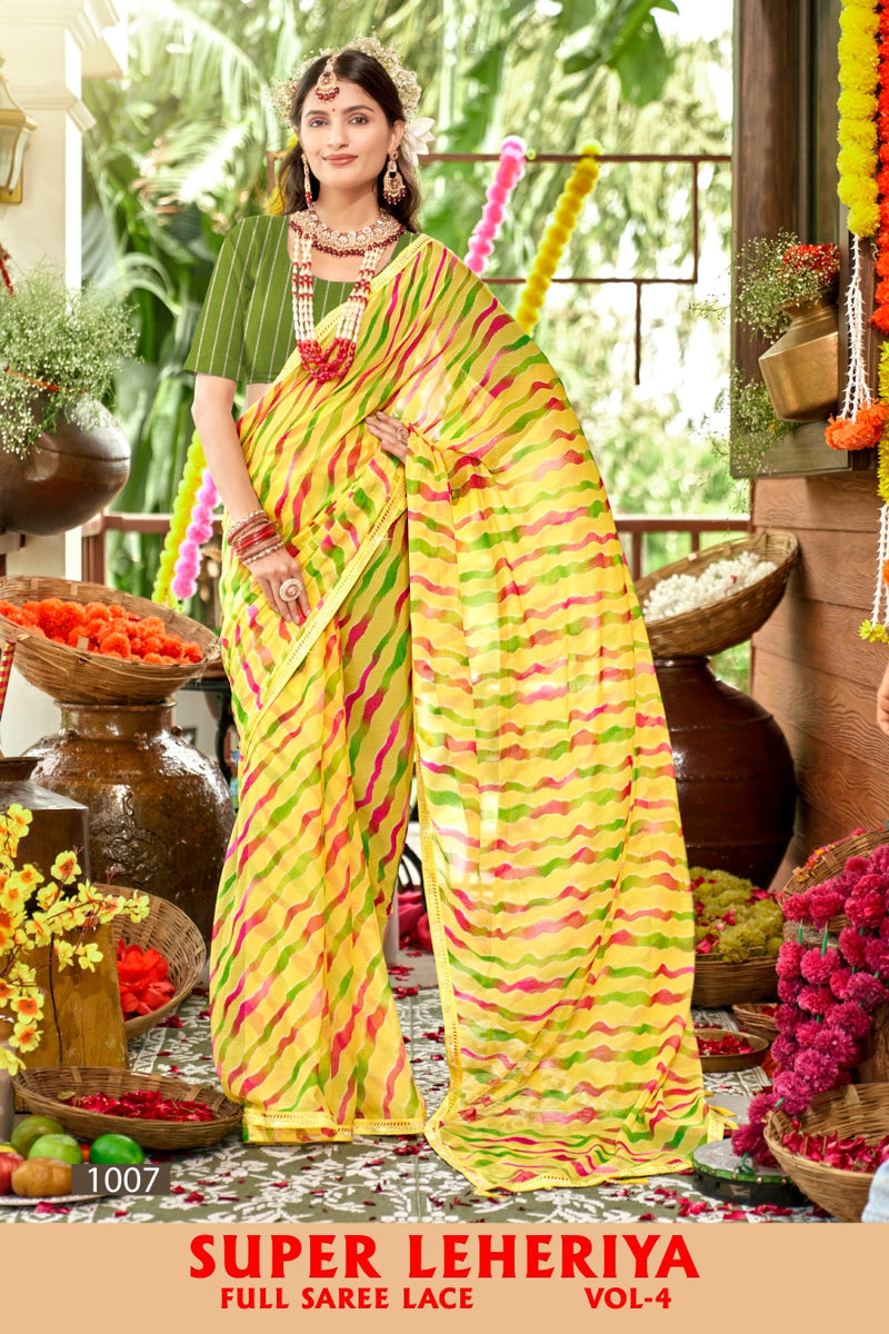 Kayaan Super Lehariya Vol-4 Chiffon Fancy Lehariya | M.R. Saree Emporium