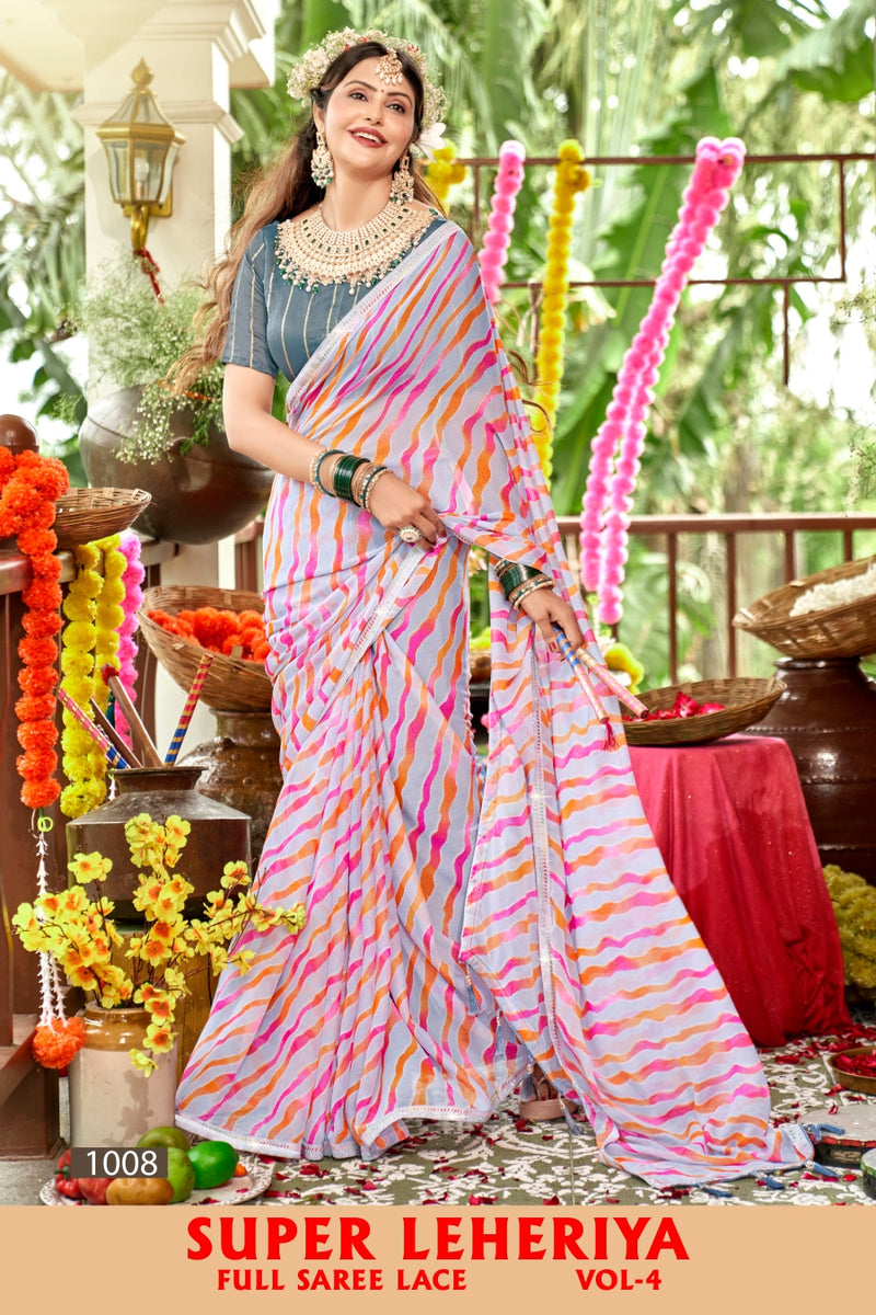 Kayaan Super Lehariya Vol-4 Chiffon Fancy Lehariya | M.R. Saree Emporium