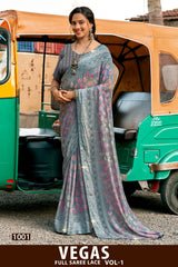 Kayaan Vegas Vol-01 Full Saree Lace Printed Shimmer Georgette Saree (8 Pcs Set) – M.R. Saree Emporium