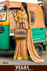 Kayaan Vegas Vol-01 Full Saree Lace Printed Shimmer Georgette Saree (8 Pcs Set) – M.R. Saree Emporium