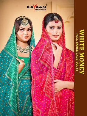 Kayaan White Money Vol-53 Chiffon Saree – 8 PCS Set – M.R. Saree Emporium