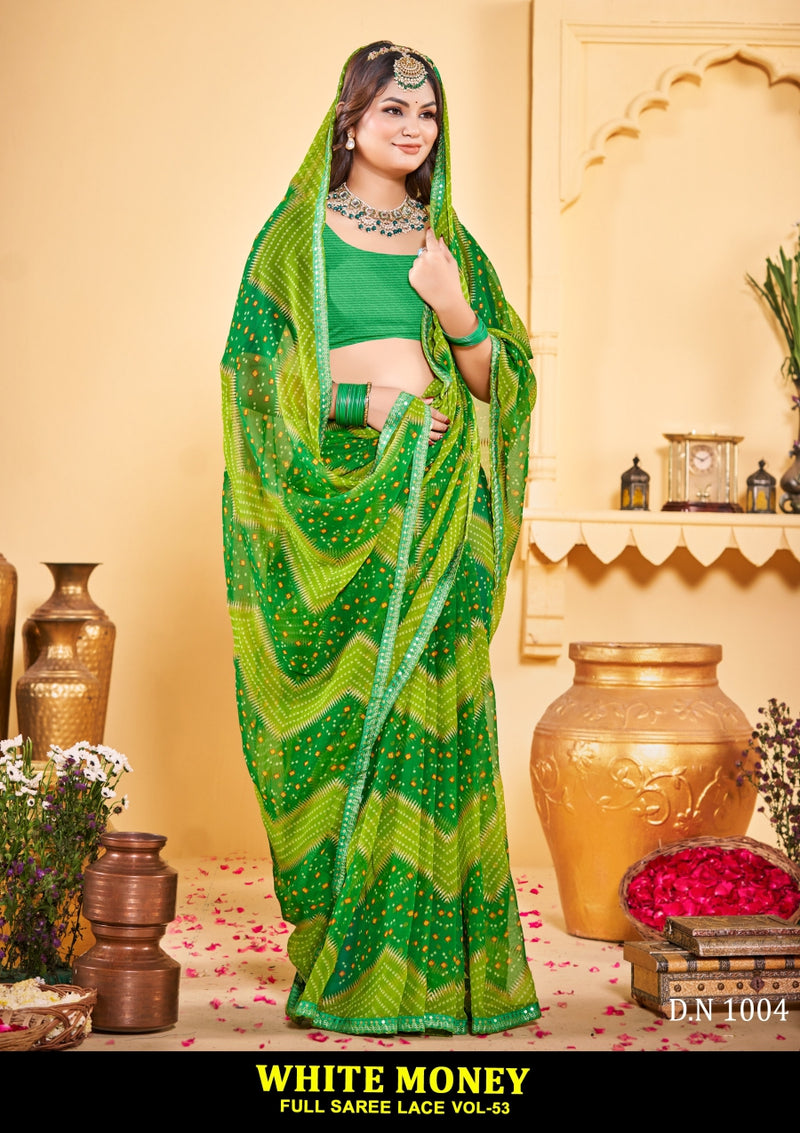 Kayaan White Money Vol-53 Chiffon Saree – 8 PCS Set – M.R. Saree Emporium