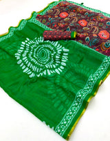 Kazari Series Lisha Soft Cotton Linen Saree with Zari Border & Fancy Tassels - M.R. Saree Emporium