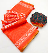 Kazari Series Lisha Soft Cotton Linen Saree with Zari Border & Fancy Tassels - M.R. Saree Emporium