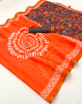 Kazari Series Lisha Soft Cotton Linen Saree with Zari Border & Fancy Tassels - M.R. Saree Emporium