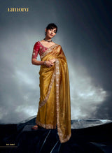 Iconic Hits Pure Fancy Saree - Hand Work Border & Designer Embroidery Blouse