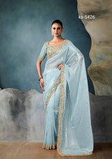Iconic Hits Pure Fancy Saree - Hand Work Border & Designer Embroidery Blouse