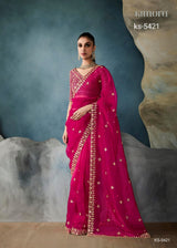 Iconic Hits Pure Fancy Saree - Hand Work Border & Designer Embroidery Blouse