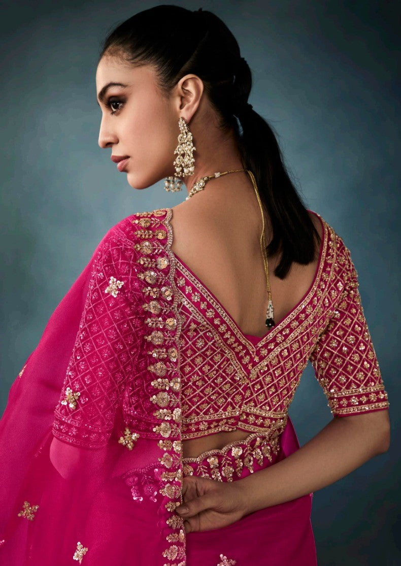 Iconic Hits Pure Fancy Saree - Hand Work Border & Designer Embroidery Blouse