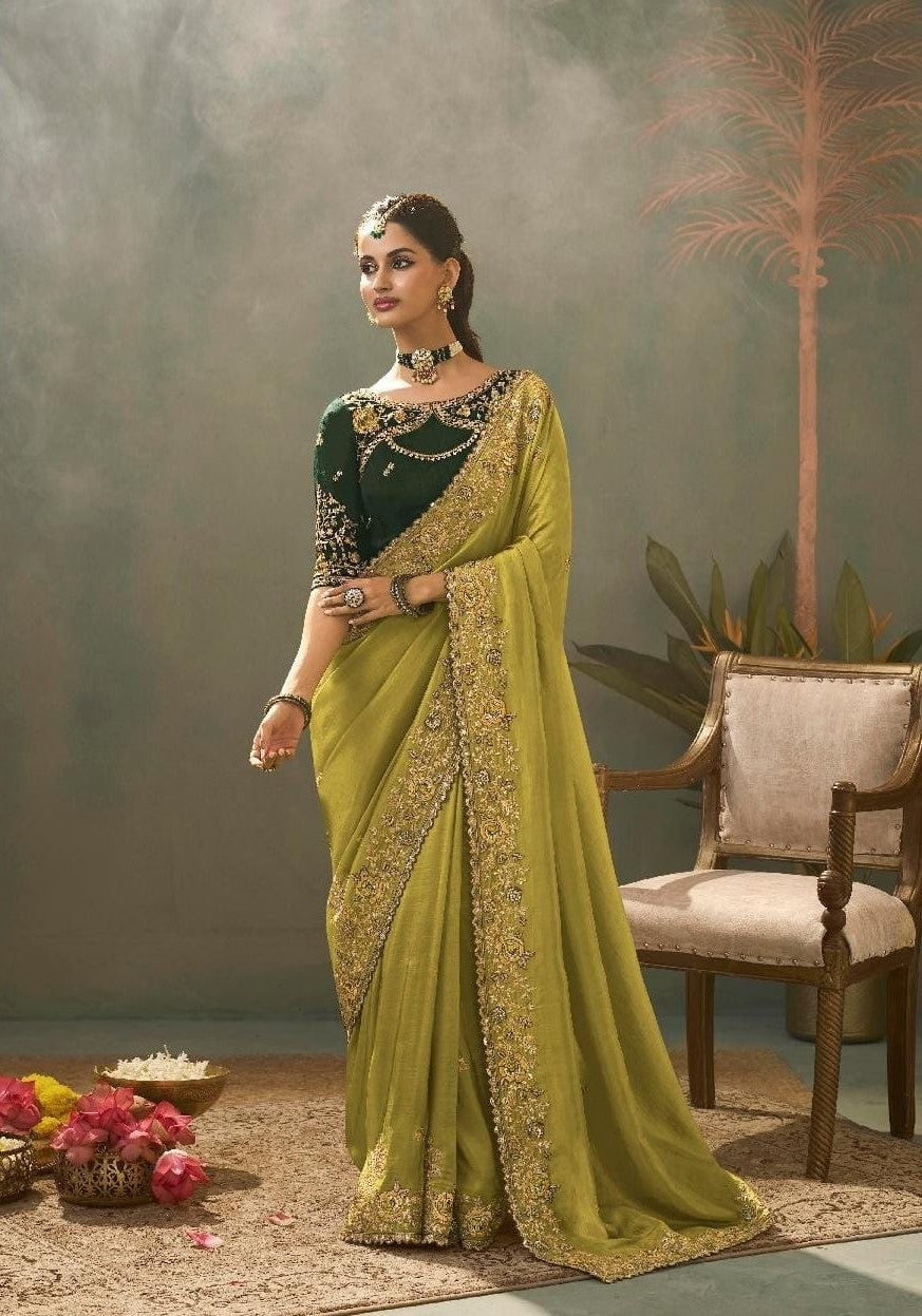 Kira Kaash Silk Upada Silk Designer Embroidered Saree 5 Pcs Set