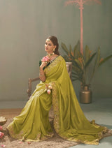 Kira Kaash Silk Upada Silk Designer Embroidered Saree 5 Pcs Set
