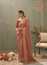 Kira Kaash Silk Upada Silk Designer Embroidered Saree 5 Pcs Set