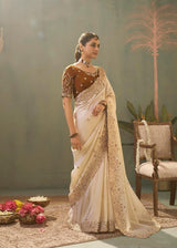 Kira Kaash Silk Upada Silk Designer Embroidered Saree 5 Pcs Set