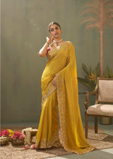 Kira Kaash Silk Upada Silk Designer Embroidered Saree 5 Pcs Set