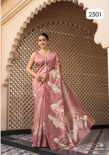 Pure Tussar Silk Designer Saree with Designer Pallu & Blouse