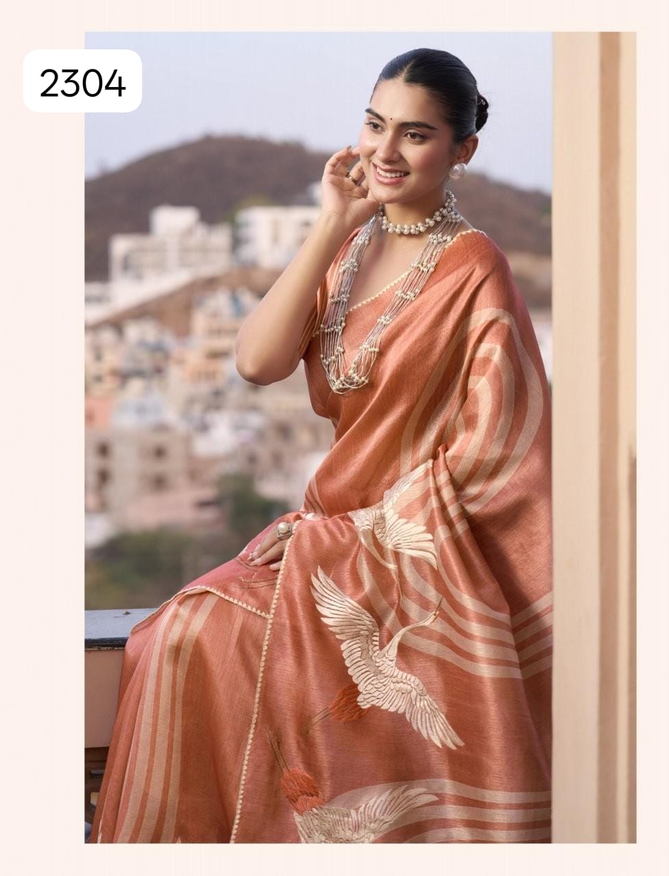 Pure Tussar Silk Designer Saree with Designer Pallu & Blouse