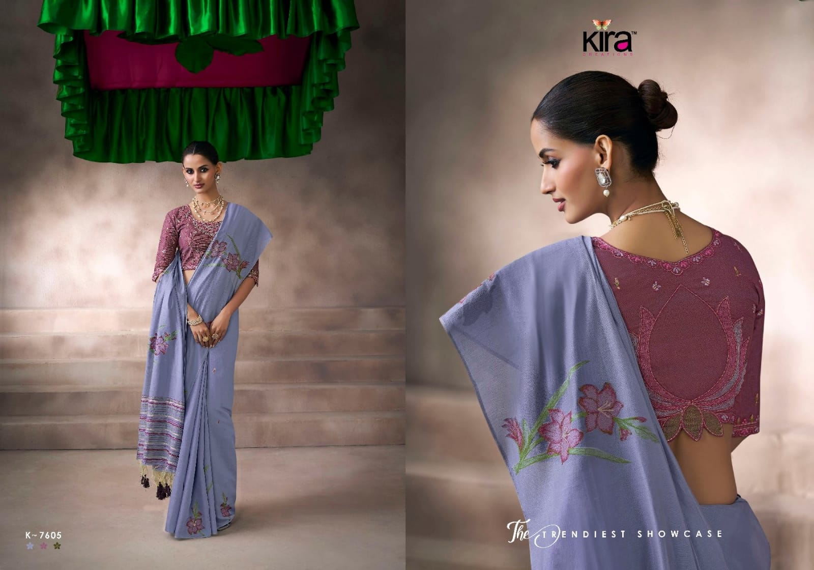 Kira Kora Silk Saree Set 6 Pcs Designer Collection