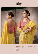 Kira Kora Silk Saree Set 6 Pcs Designer Collection