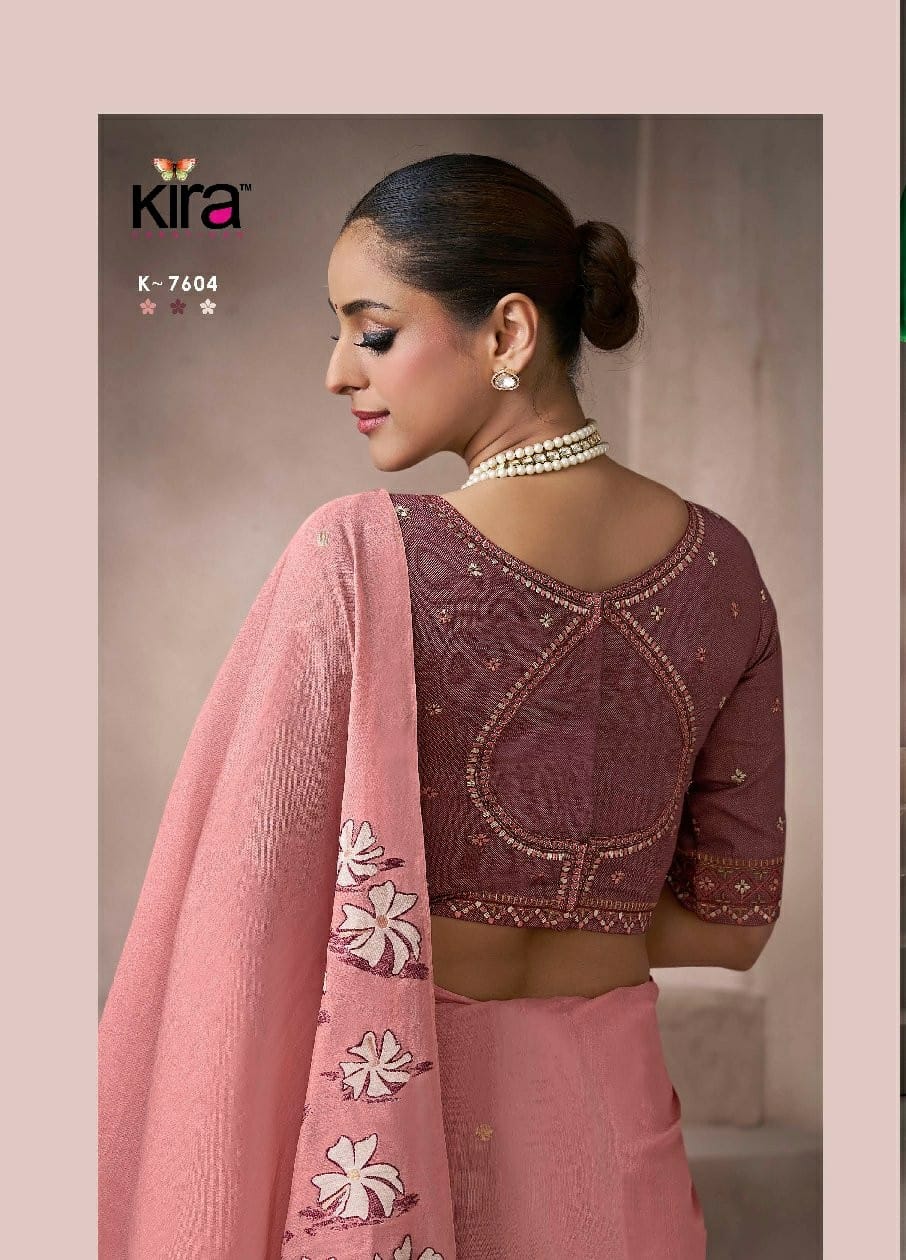 Kira Kora Silk Saree Set 6 Pcs Designer Collection